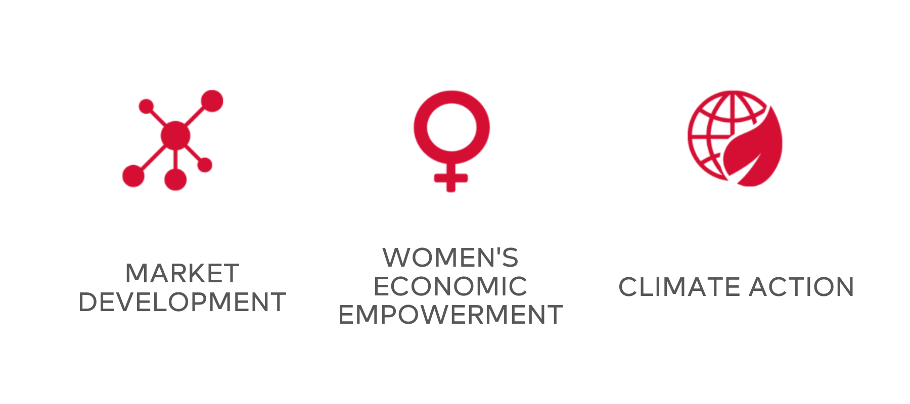 market development, women's economic empowerment, climate action