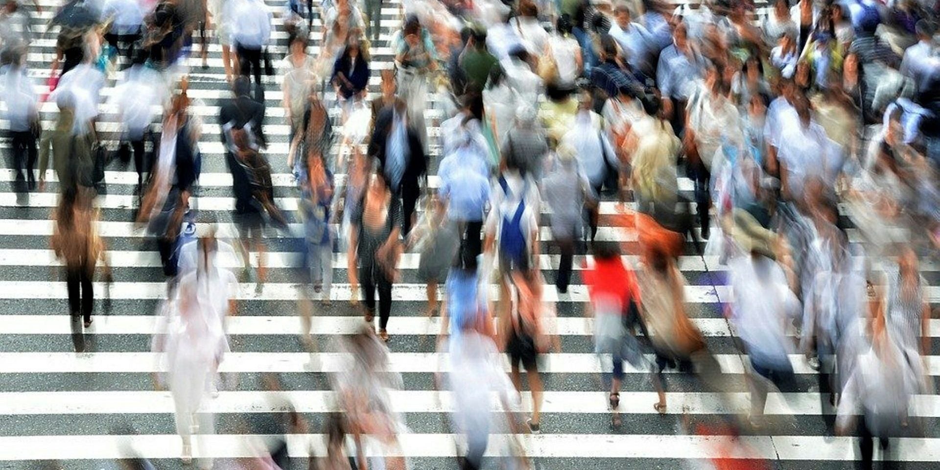 Pedestrians at busy crosswalk