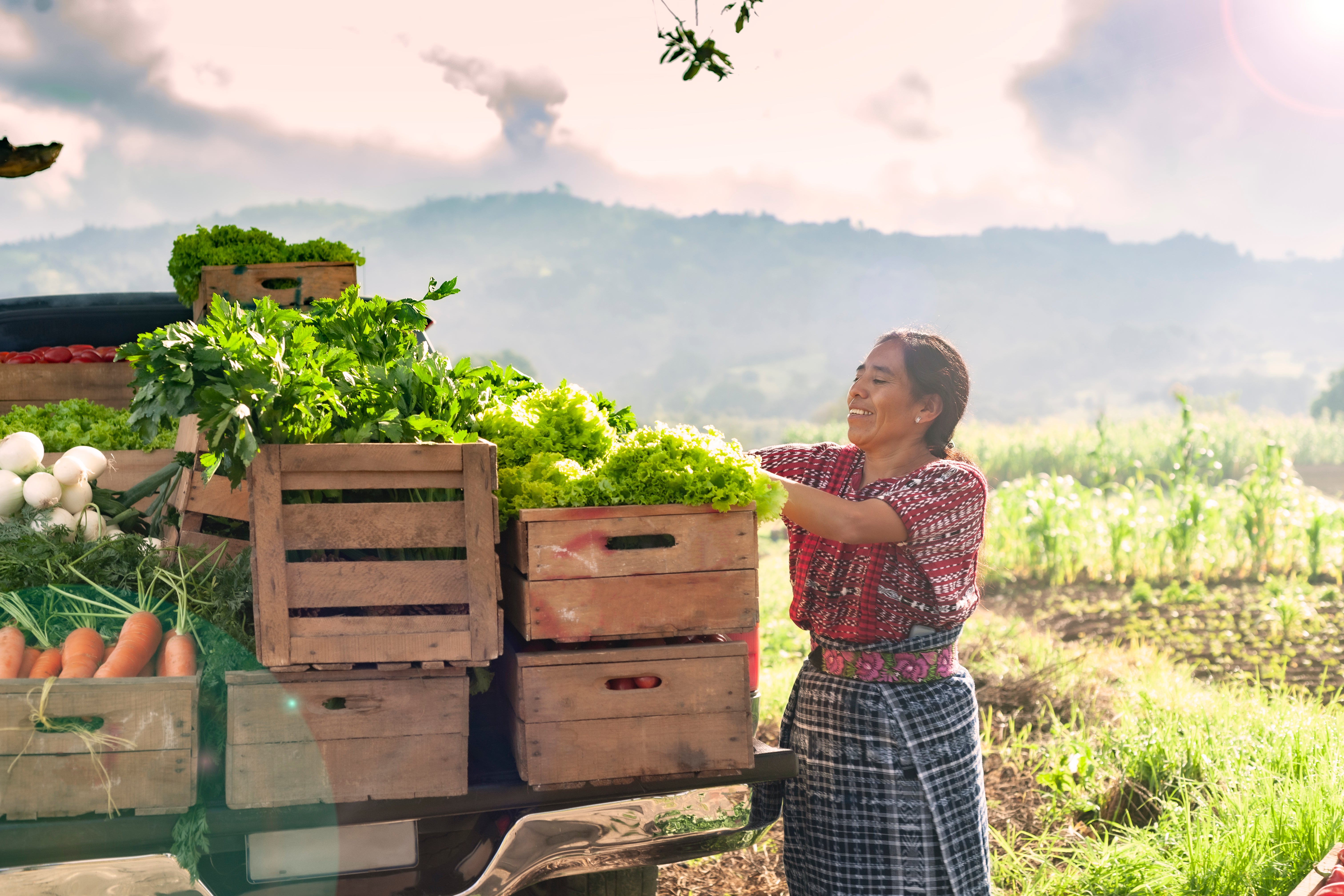 Woman with produce