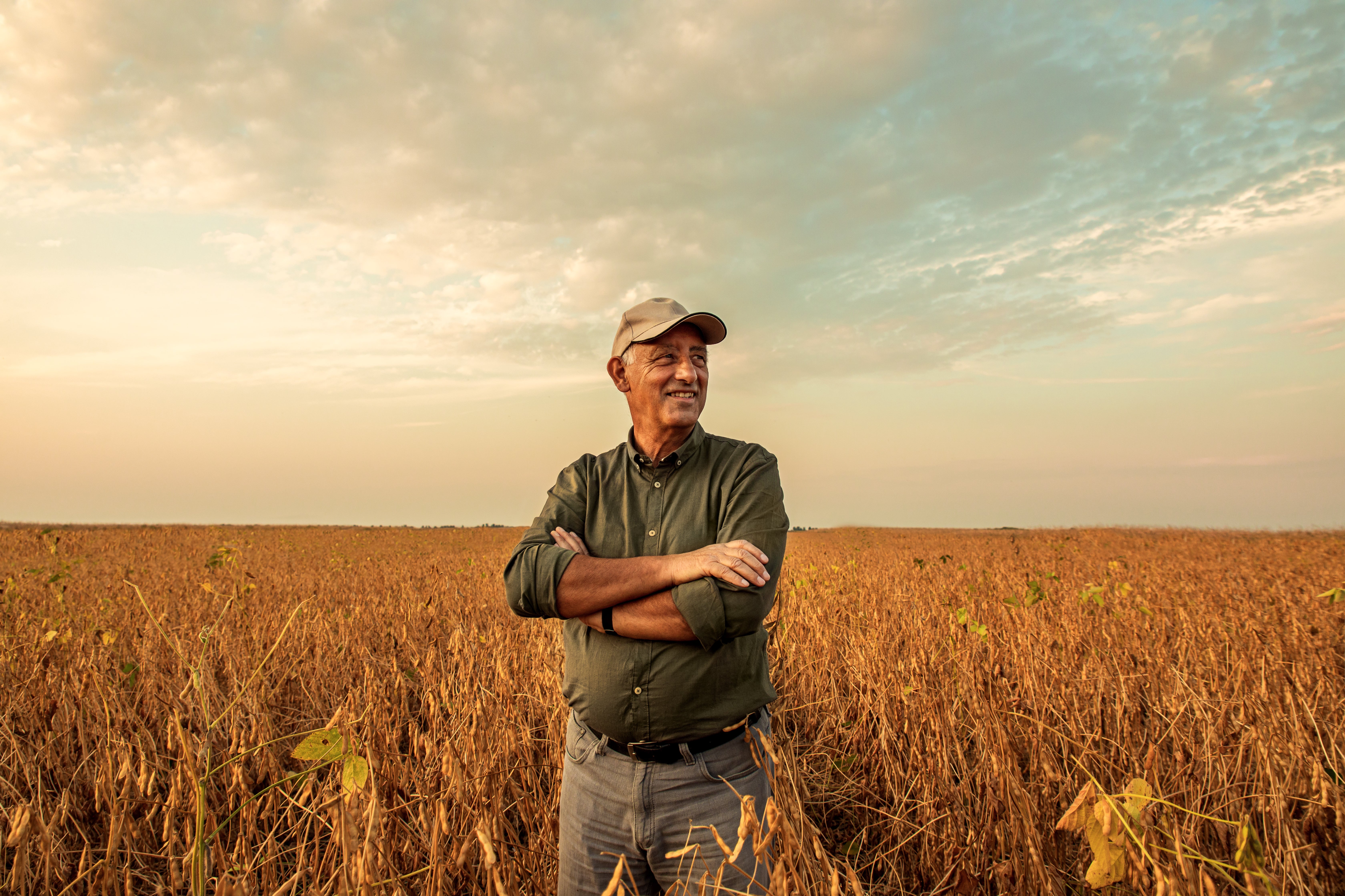 man standing in field