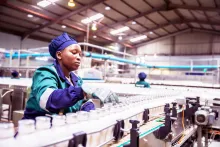 woman at a distribution facility