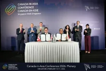 Group photo during IIF and FinDev Canada signing ceremony