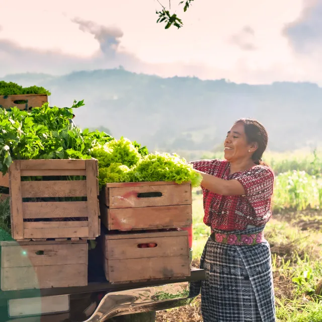 Woman with produce