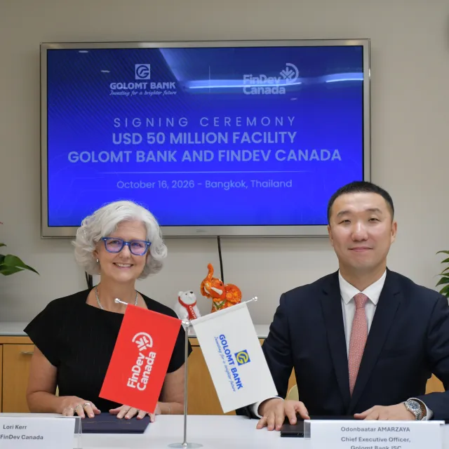 Signing ceremony between FinDev Canada and Golomt Bank - 1